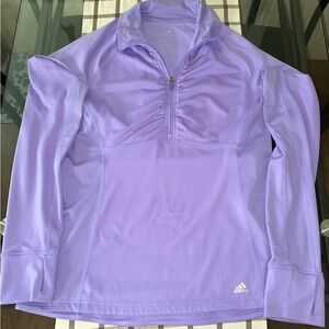 Adidas Purple Quarter Zip Athletic Pullover Top Women's Size Medium